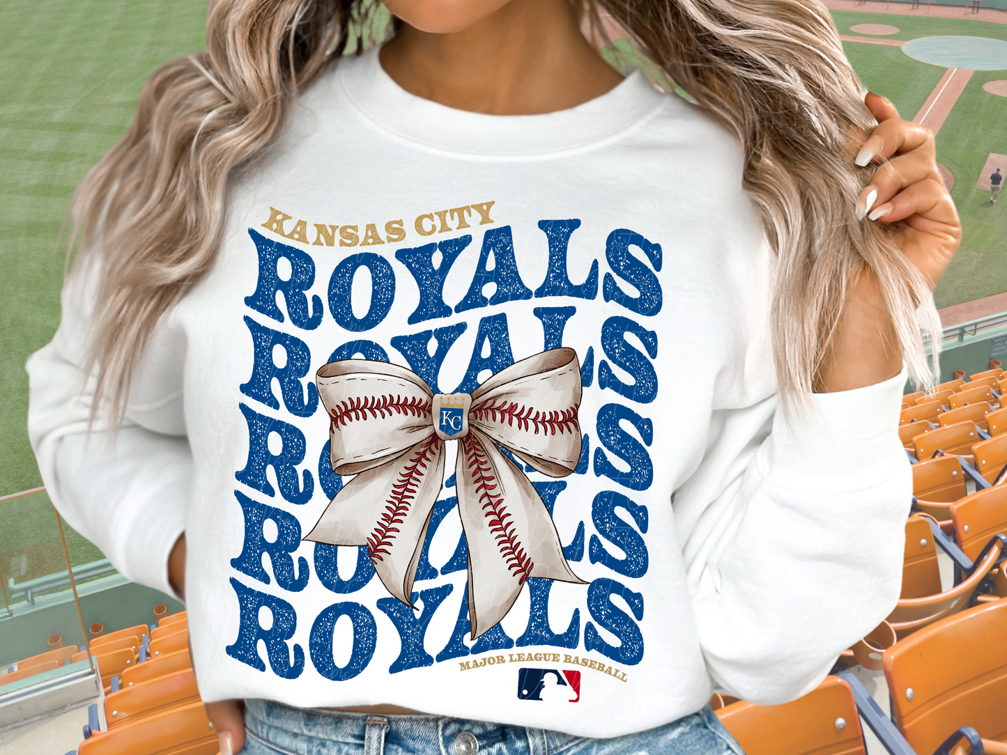 Kansas City Royals Baseball Coquette Bow DTF Transfer - KPI2616