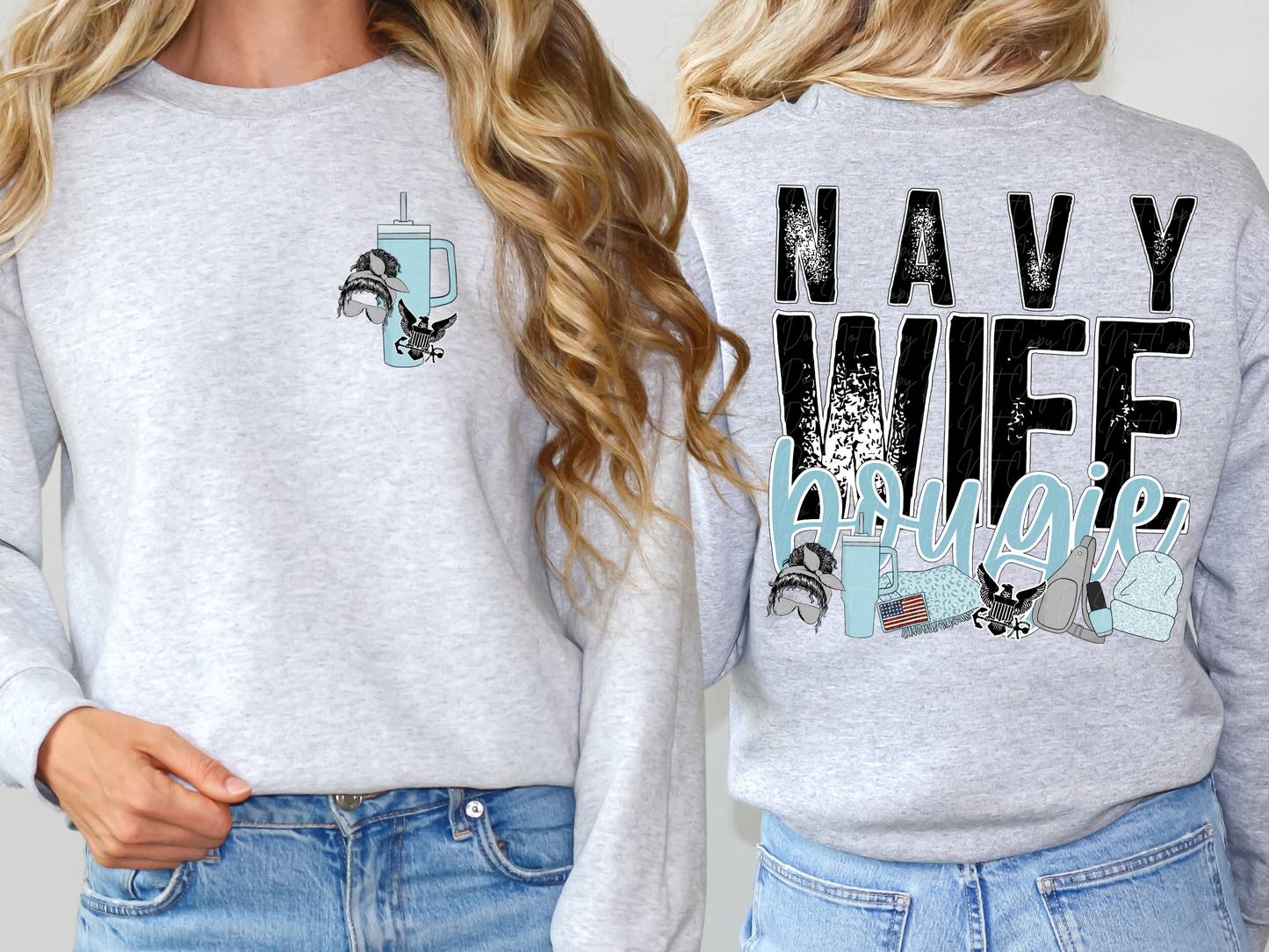 Navy Wife Bougie DTF Transfer - TED1111