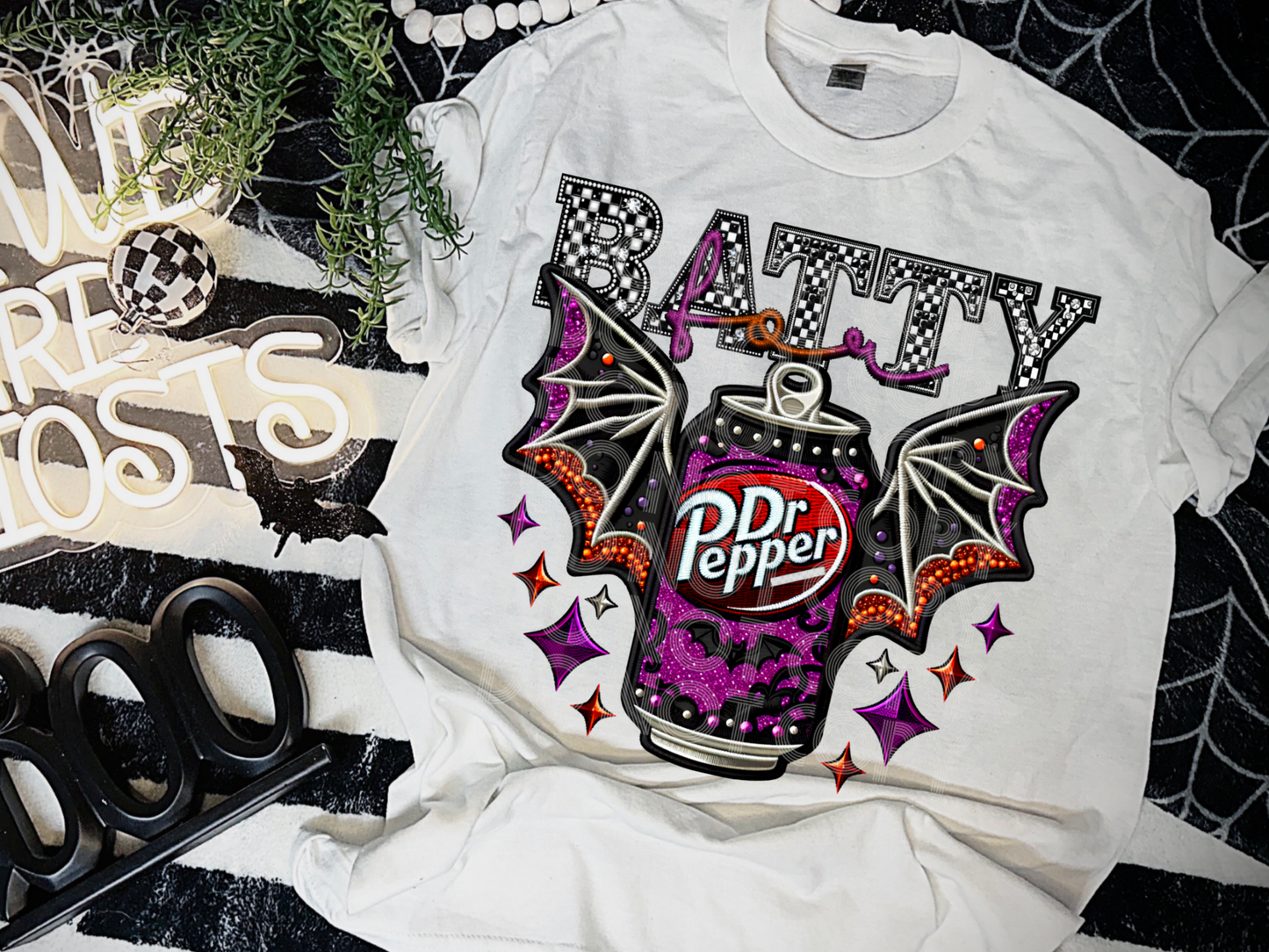 Batty For Dr Pepper Halloween DTF Transfers - PHD1003