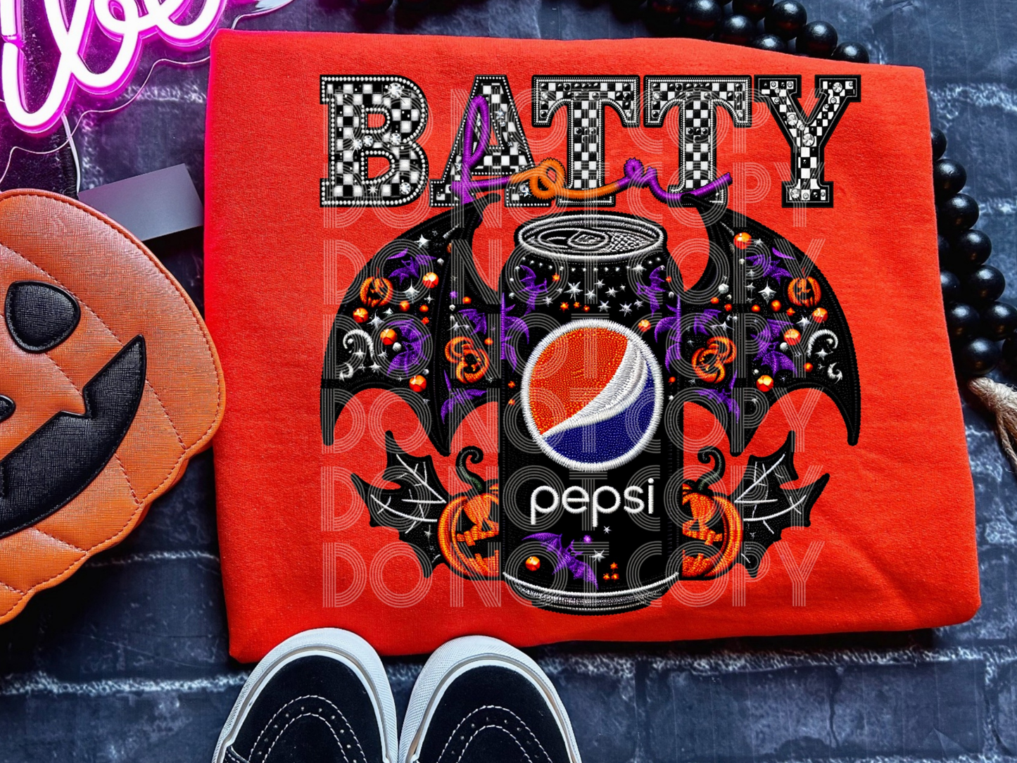 Batty For Pepsi Halloween DTF Transfers - PHD1004