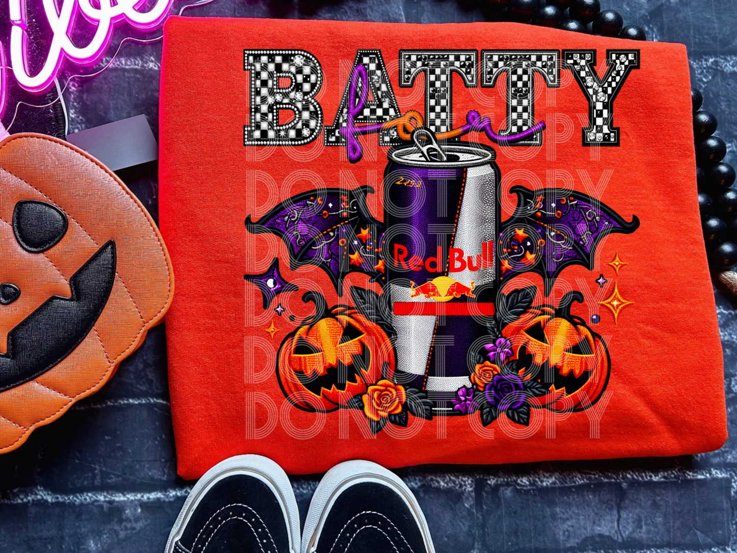 Batty For Red Bull Halloween DTF Transfers - PHD1005
