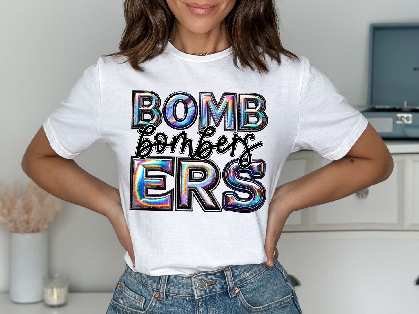 Bombers Holographic School Mascot DTF Transfer - PHD1007