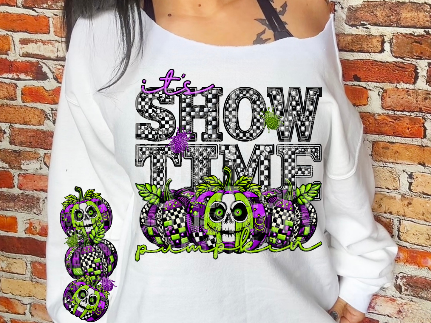 Beetle Juice It's Show Time Pumpkin Halloween DTF Transfers - PHD1027