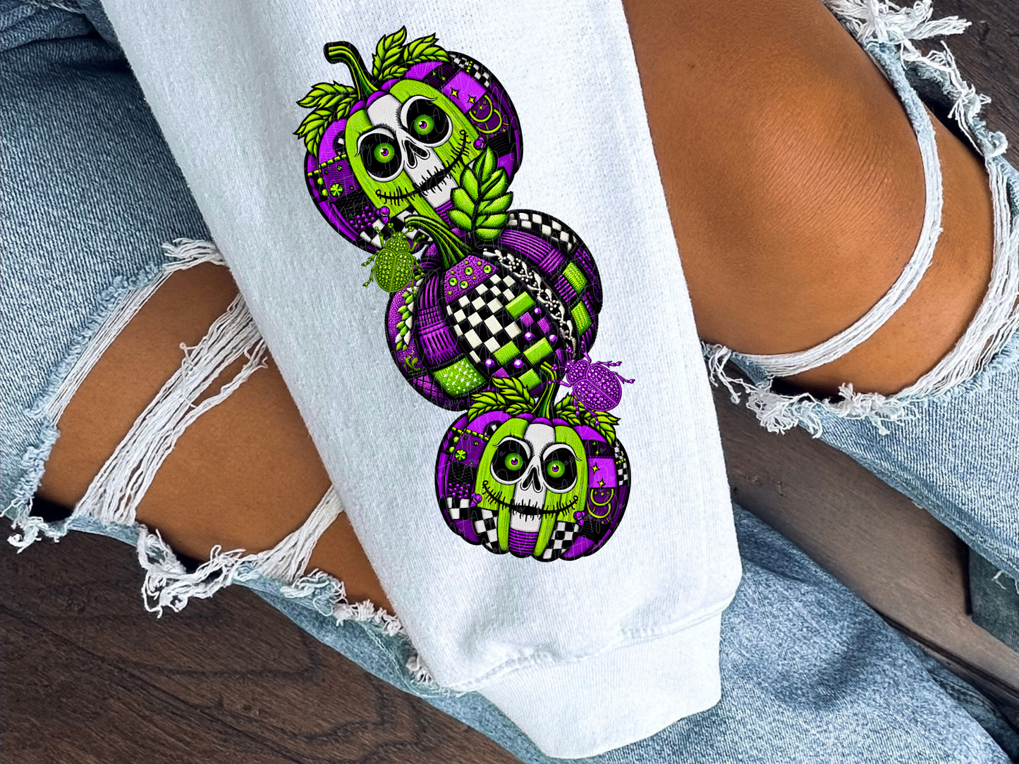 Beetle Juice It's Show Time Pumpkin Sleeve Halloween DTF Transfers - PHD1028