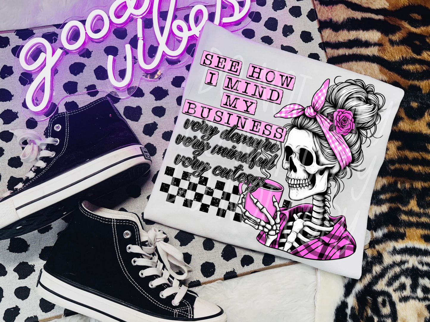 See How I Mind My Business Very Demure Very Mindful Very Cutesy DTF Transfer - PHD1042