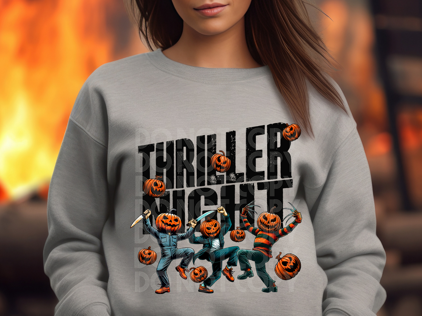 Pumpkin Thriller Night Halloween DTF Transfers - PHD1048