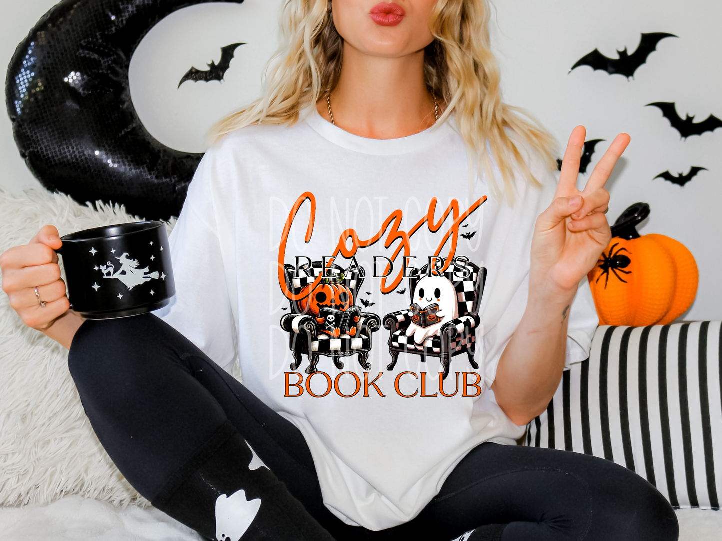 Halloween Cozy Readers Book Club Book Lovers DTF Transfer - PHD1176