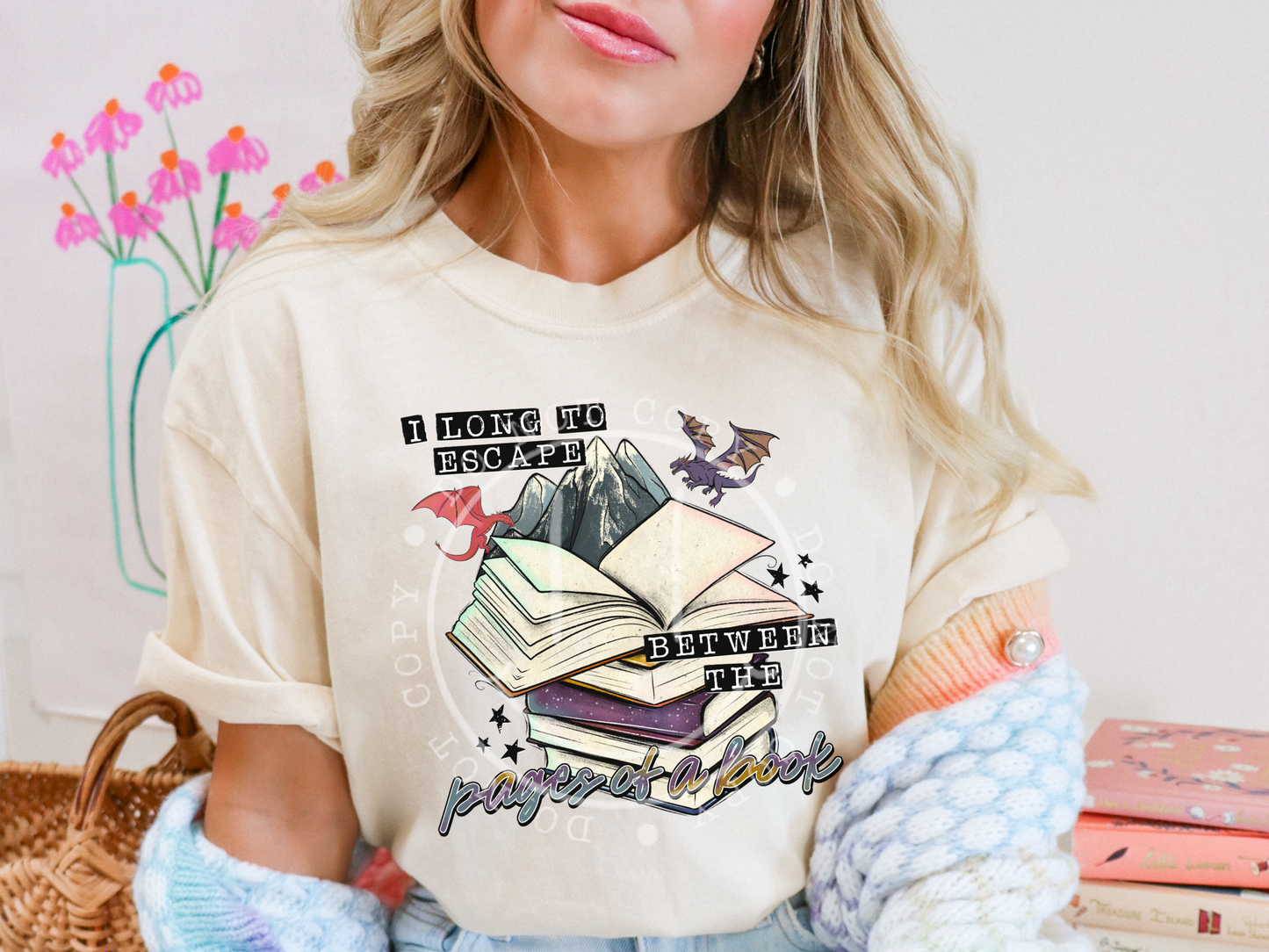 I Long To Escape Between The Pages Of A Book Book Lovers DTF Transfers - PHD1224