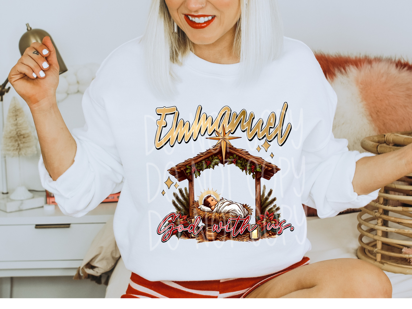 Emmanuel God With Us Faith and Christmas DTF Transfers - PHD1242