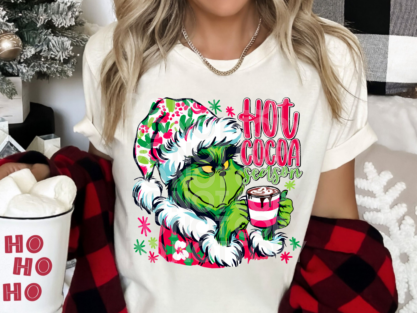 Mean Green One Hot Cocoa Season Christmas DTF Transfers - PHD1247