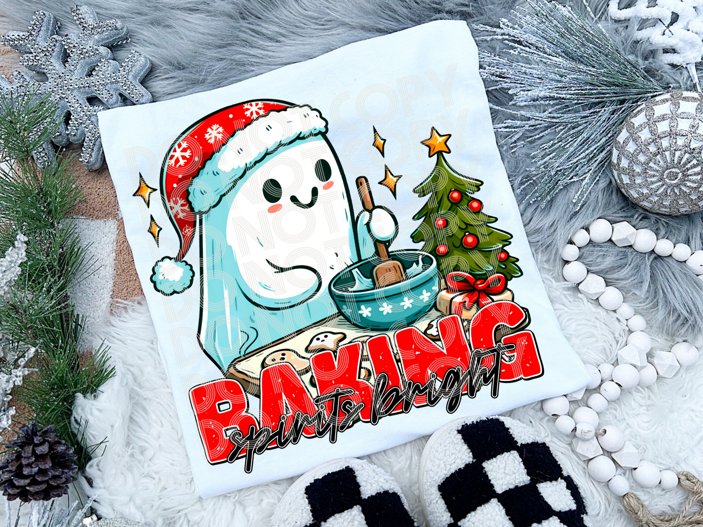 Baking Spirits Bright Cute Ghost Christmas DTF Transfers - PHD1276