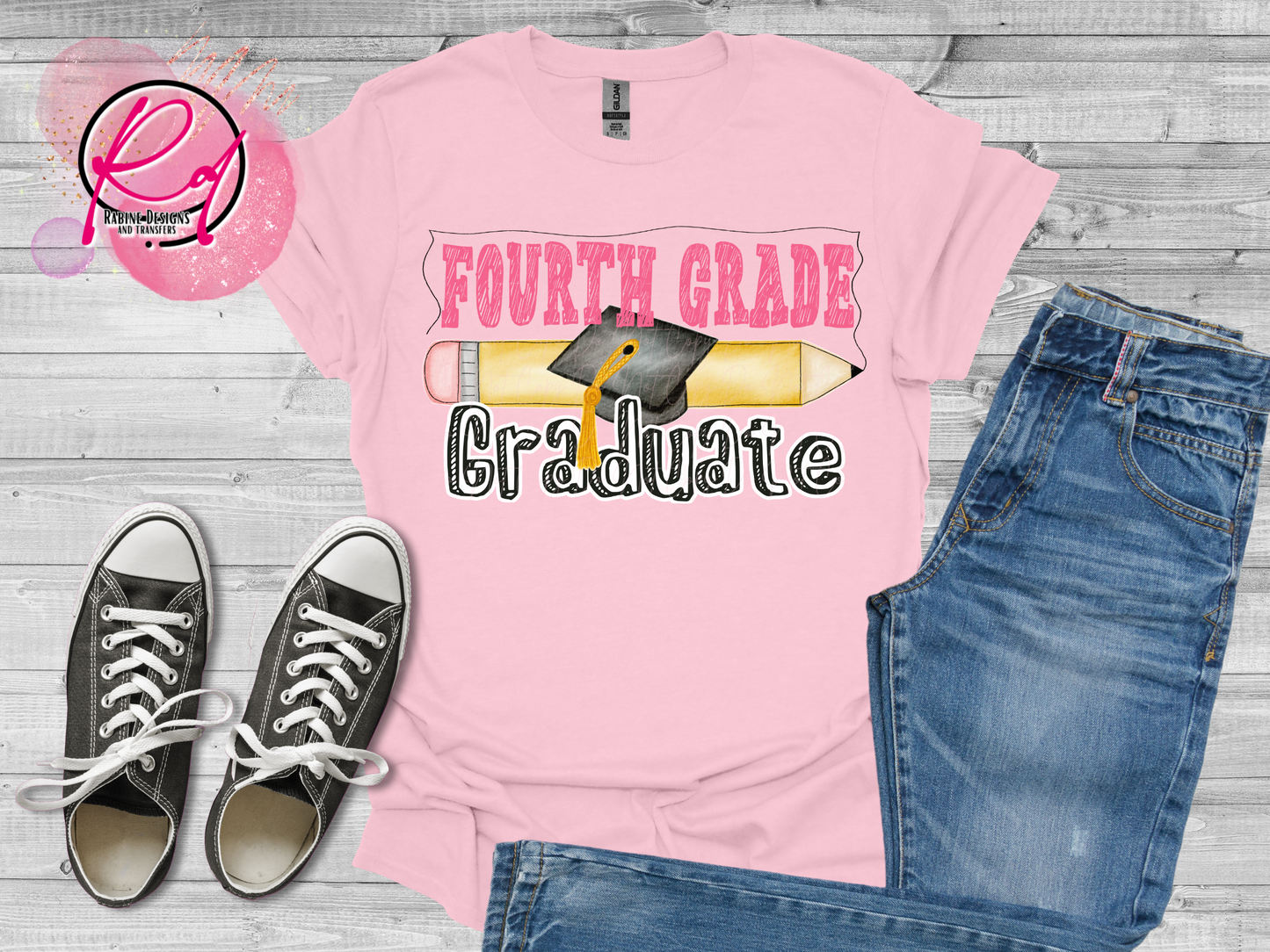 Pink Fourth Grade Graduate Shirt