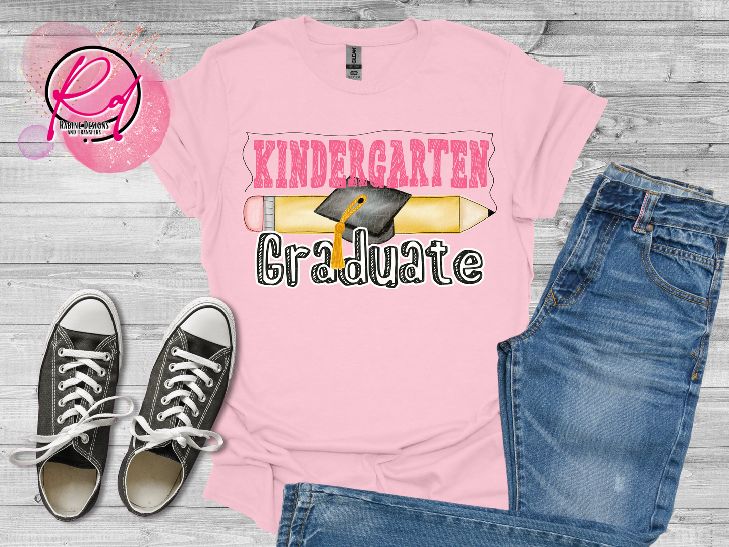 Pink Kindergarten Grade Graduate Shirt
