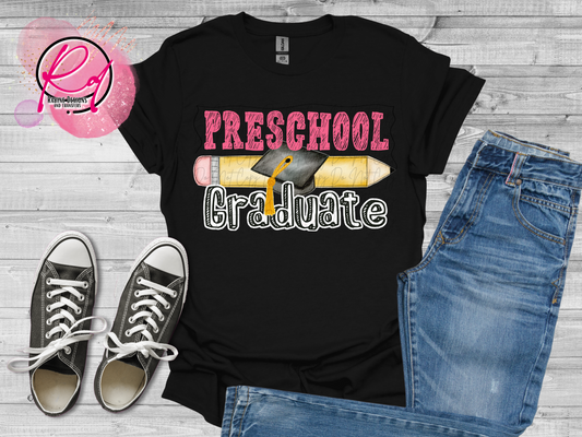 Pink Preschool Grade Graduate Shirt
