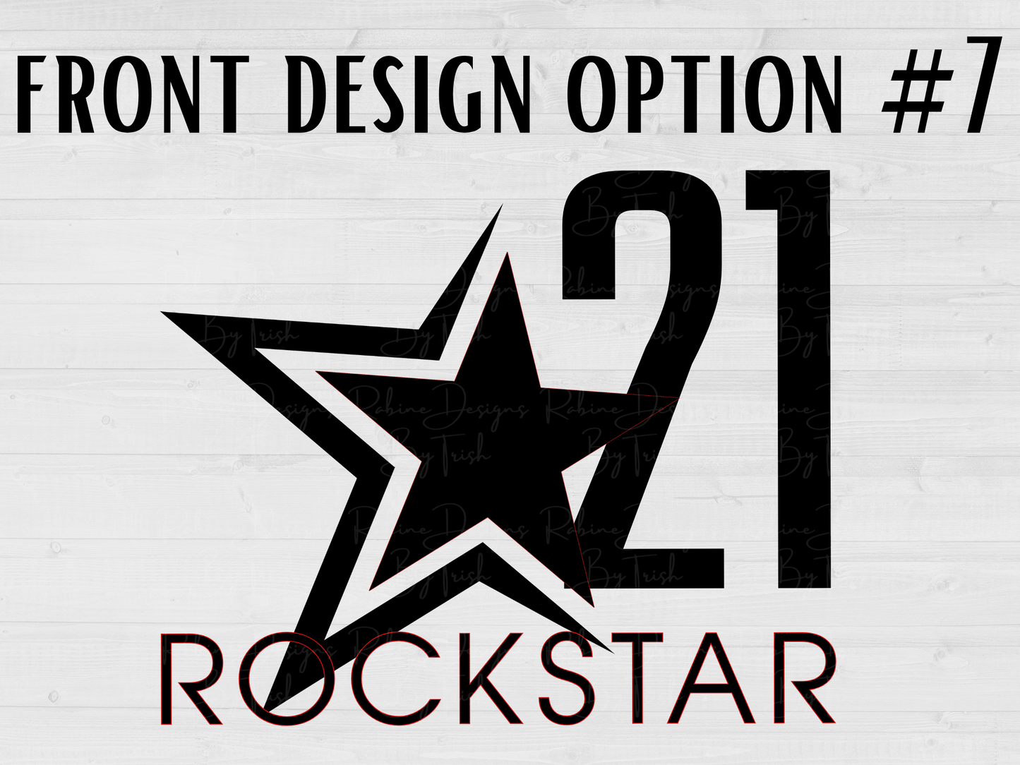 Rockstar 21 Front Design Only Unisex White Short Sleeve Shirt