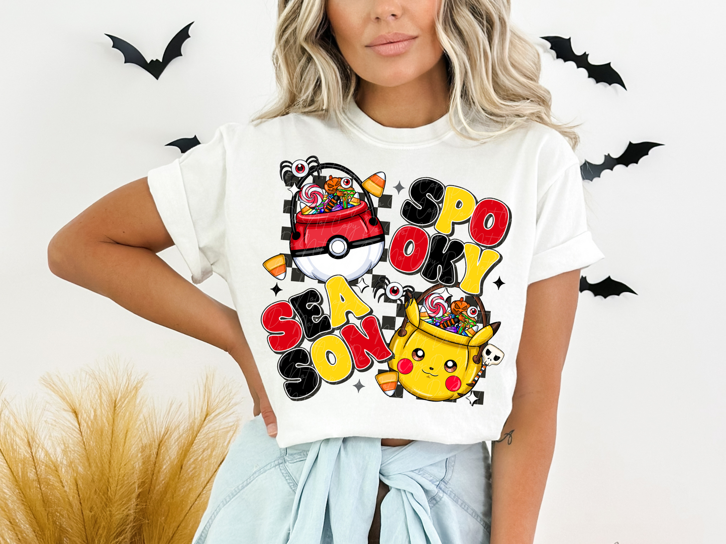 Voltorb and Pokemon Spooky Season Halloween Bucket Halloween DTF Transfers - SCD1639