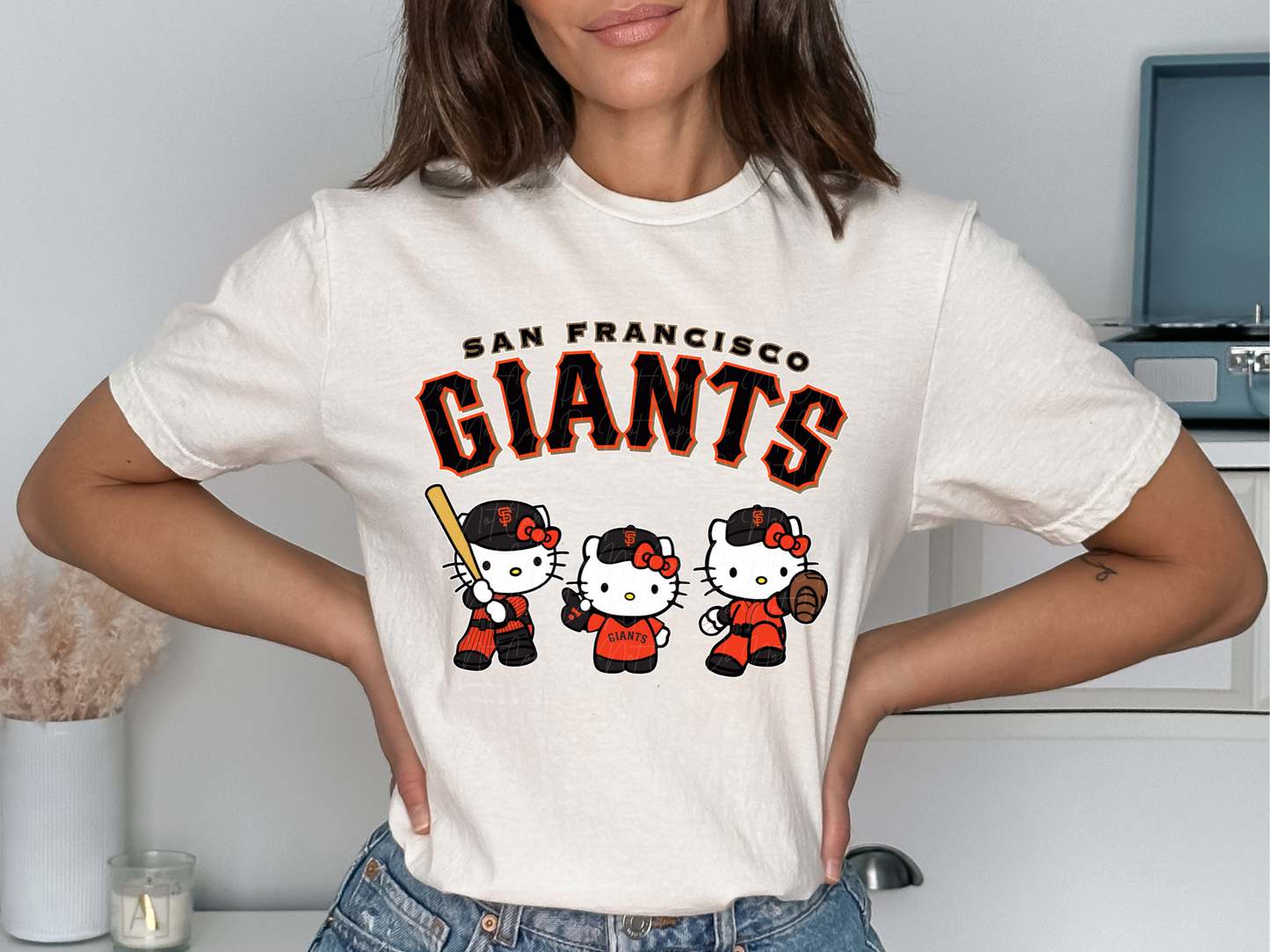 San Francisco Giants Baseball and Hello Kitty DTF Transfer - RDT1119