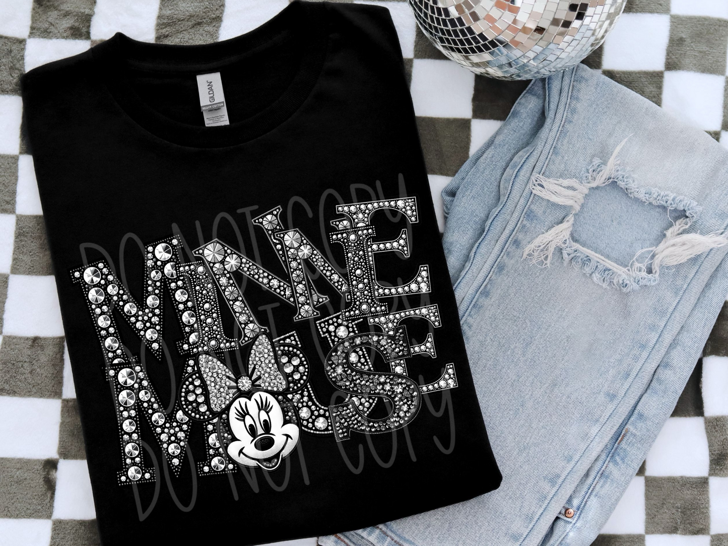 Minnie Rhinestone Sparkle DTF Transfer - TED1413