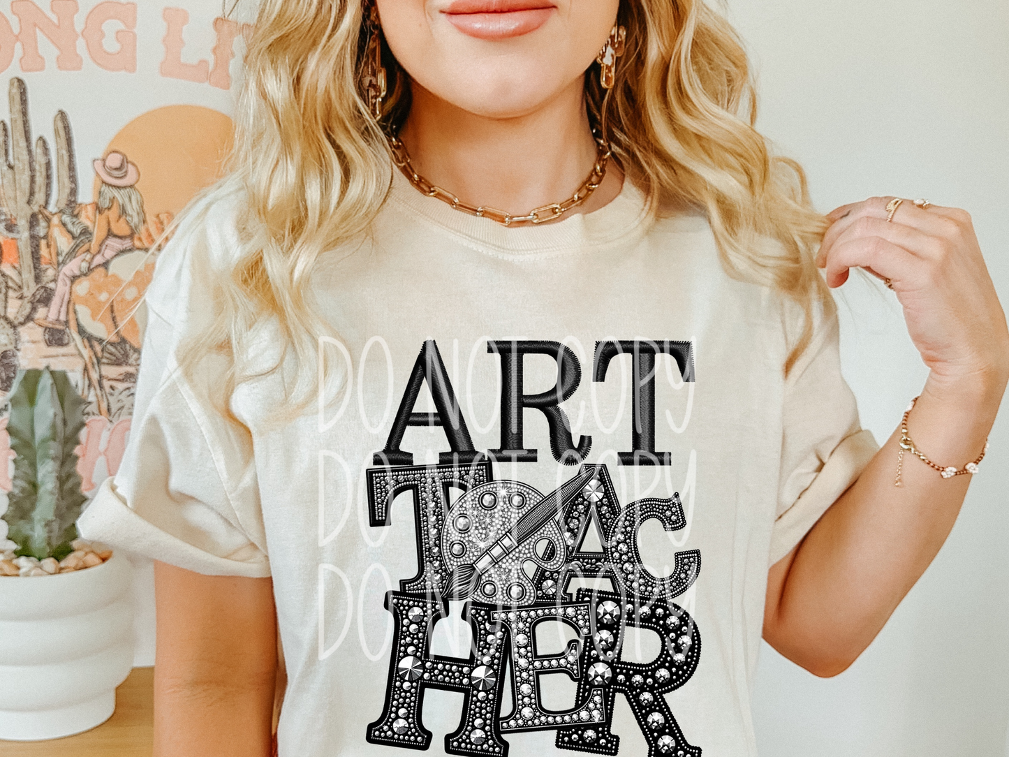 Art Teacher Rhinestone School DTF Transfer - TED1424