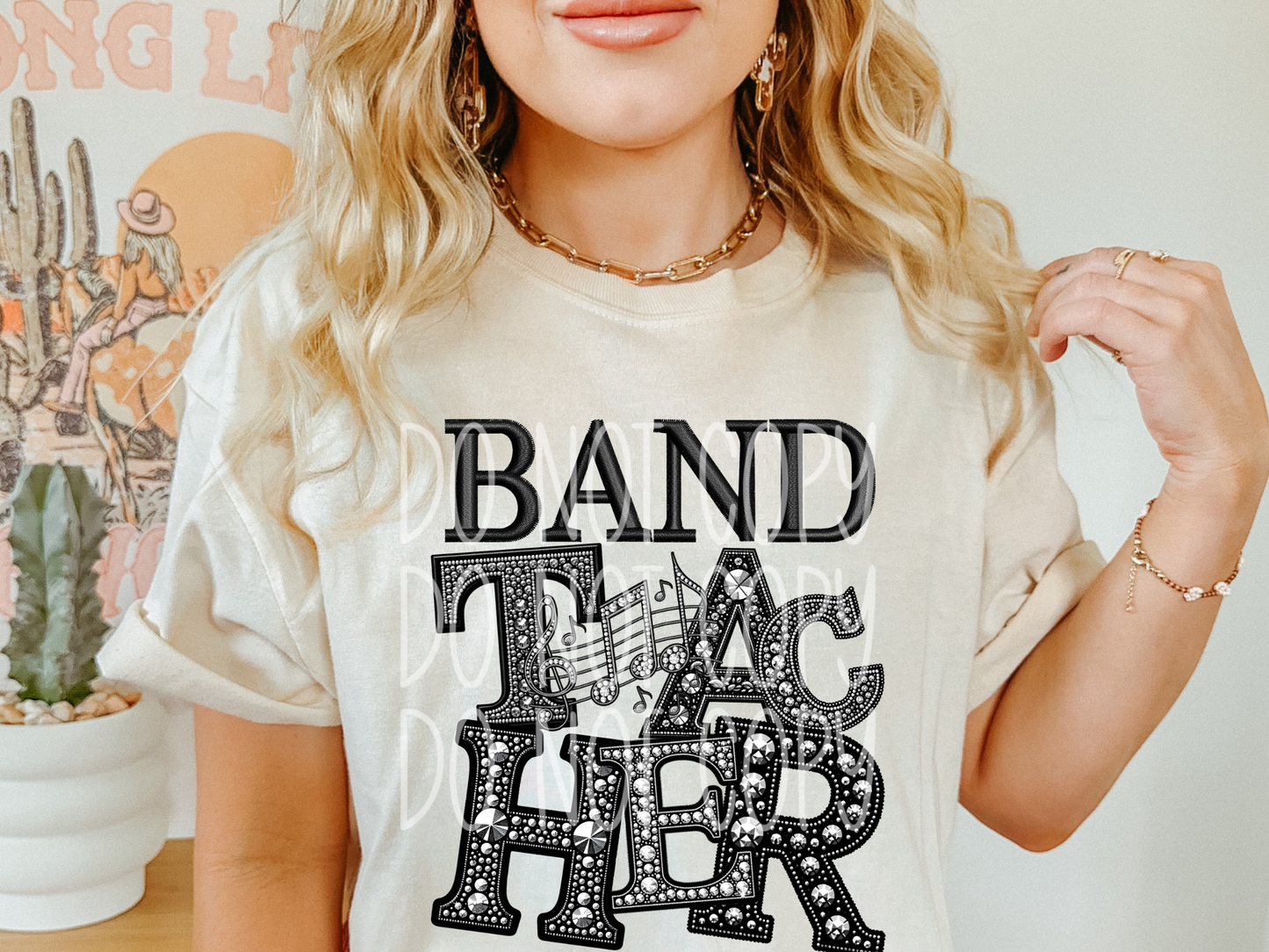 Band Teacher Rhinestone School DTF Transfer - TED1426