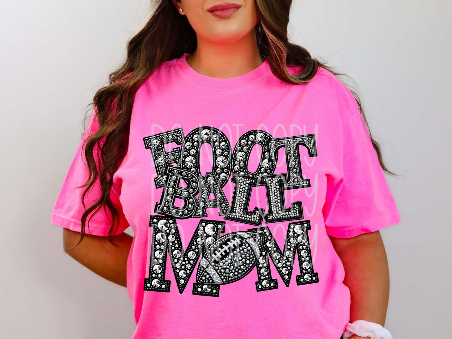 Football Mom Rhinestone DTF Transfer - TED1479