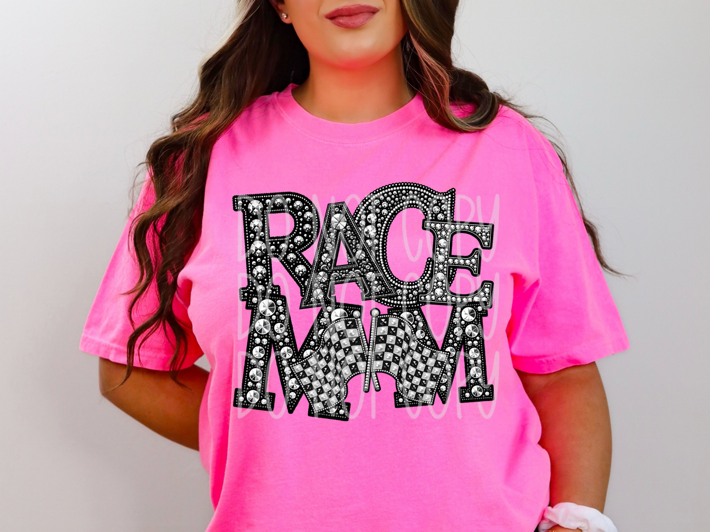 Race Mom Rhinestone DTF Transfer - TED1484
