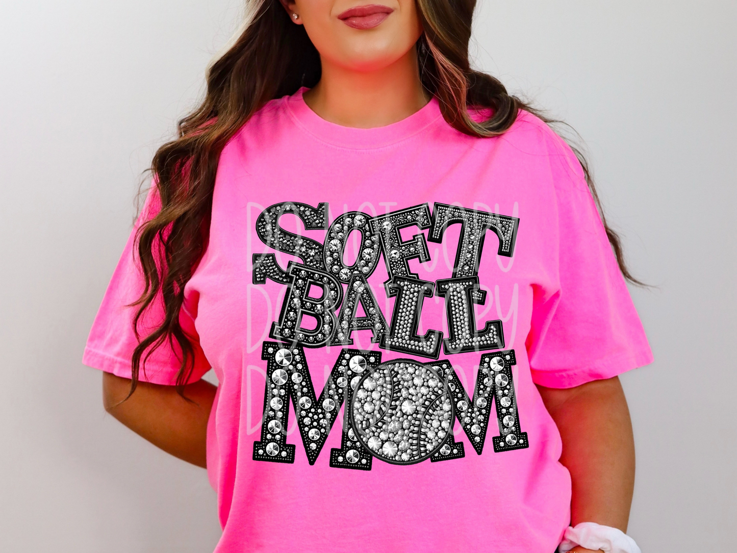 Softball Mom Rhinestone DTF Transfer - TED1487