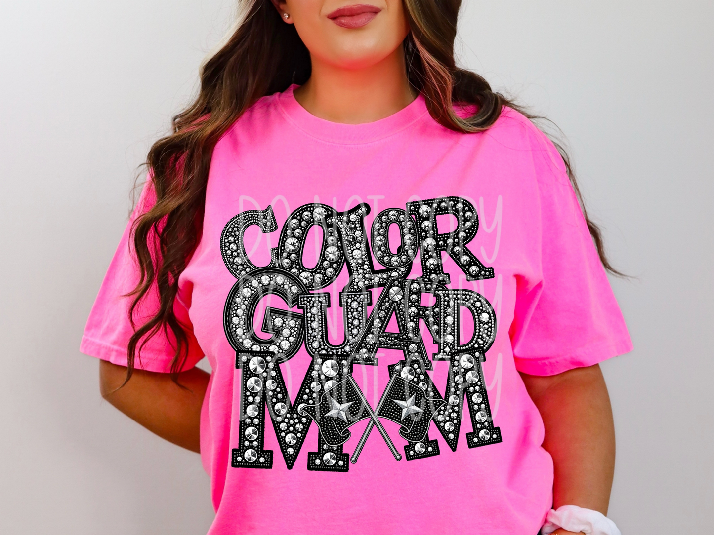 Color Guard Mom Rhinestone DTF Transfer - TED1489