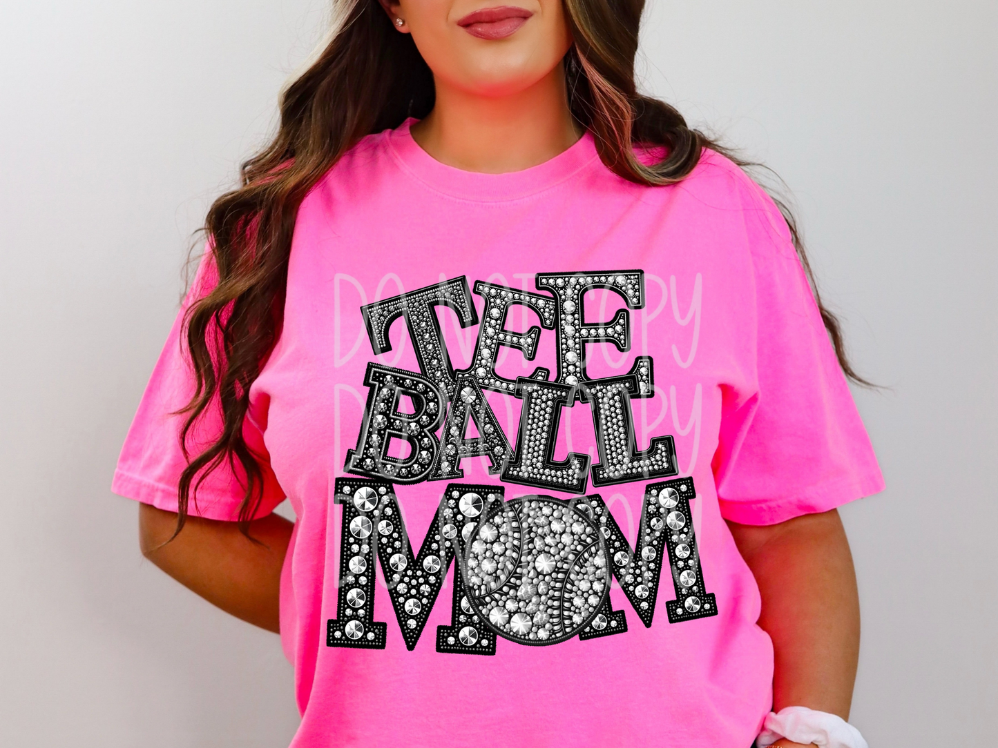 Baseball/Softball Tee Ball Mom Rhinestone DTF Transfer - TED1490