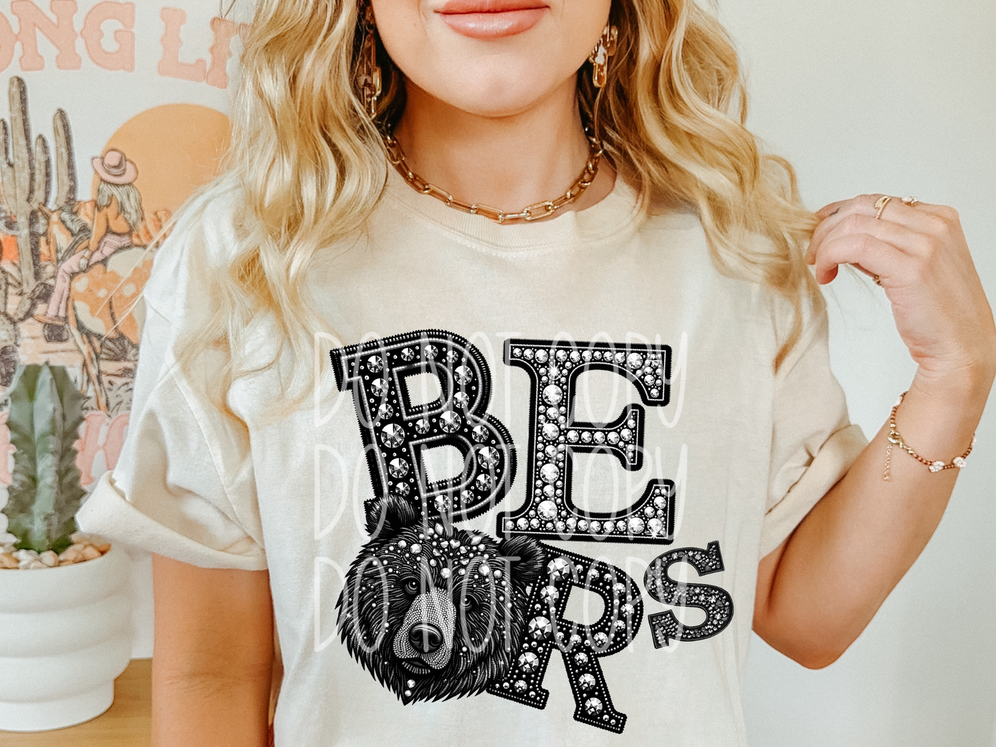 Bears School Spirit Mascot Rhinestone DTF Transfer - TED1514