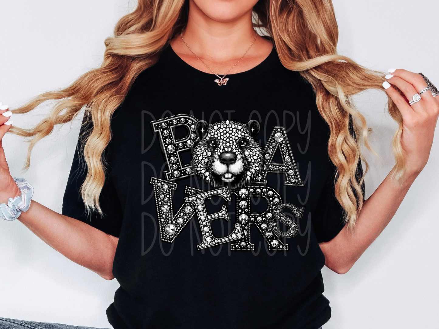 Beavers School Spirit Mascot Rhinestone DTF Transfer - TED1515