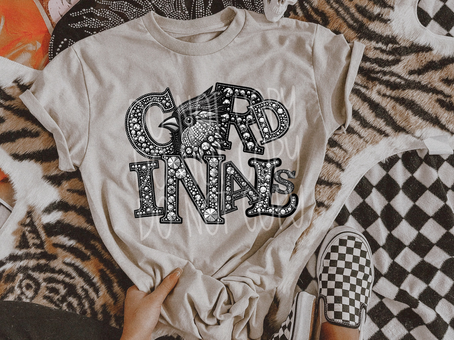 Cardinals School Spirit Mascot Rhinestone DTF Transfer - TED1532