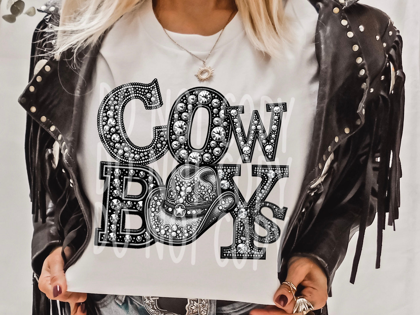 Cowboys Cowboy Hat School Spirit Mascot Rhinestone DTF Transfer - TED1540