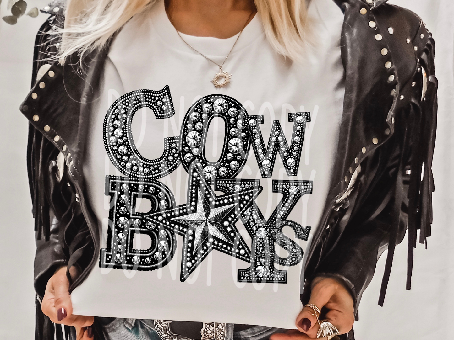 Cowboys Star School Spirit Mascot Rhinestone DTF Transfer - TED1541