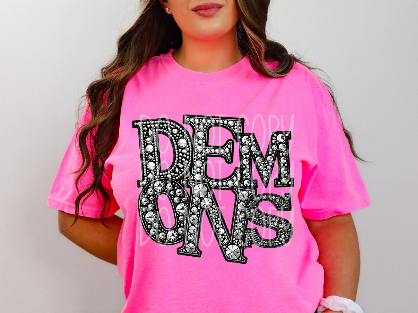 Demons School Spirit Mascot Rhinestone DTF Transfer - TED1543