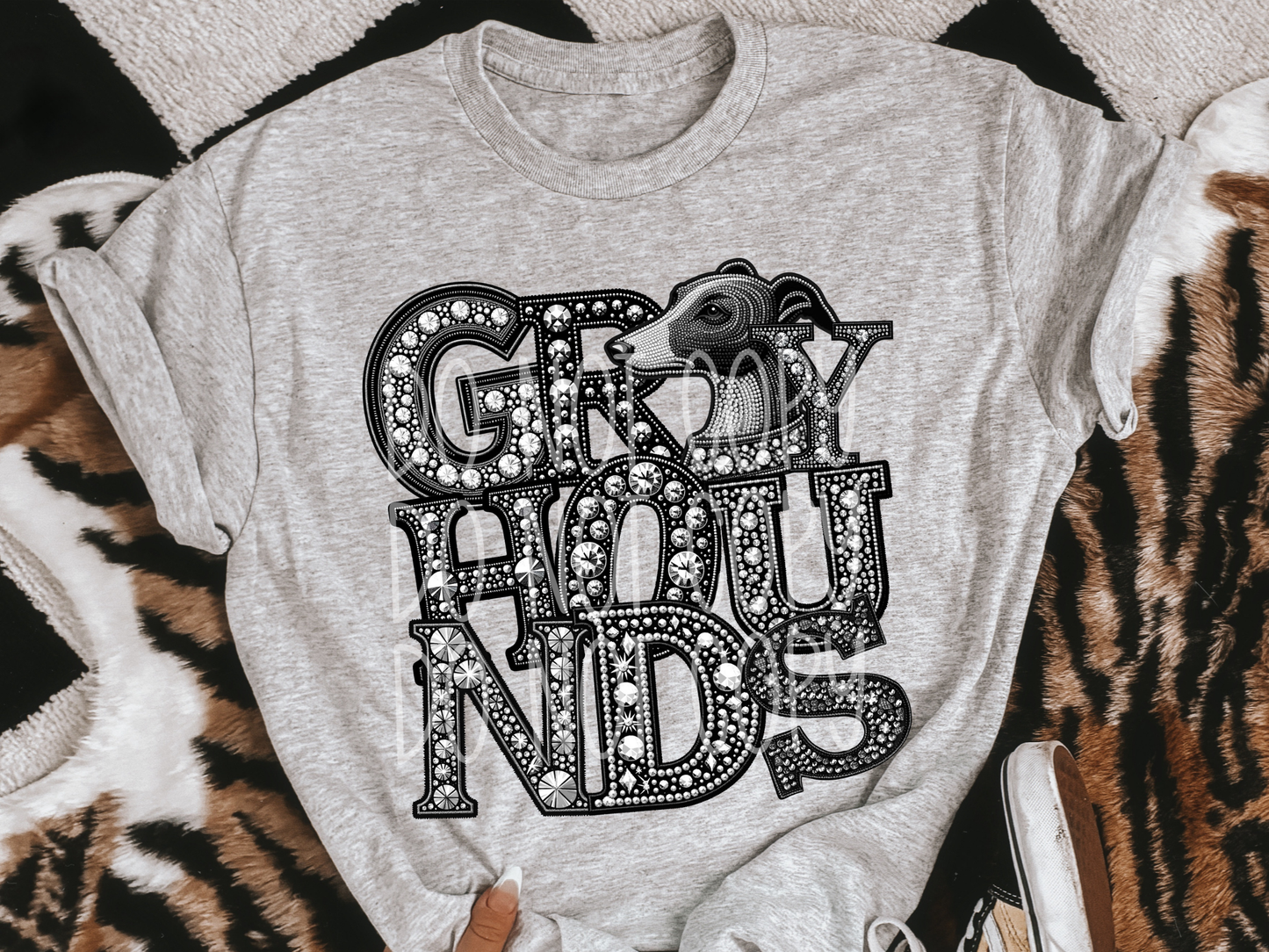 Greyhounds School Spirit Mascot Rhinestone DTF Transfer - TED1551