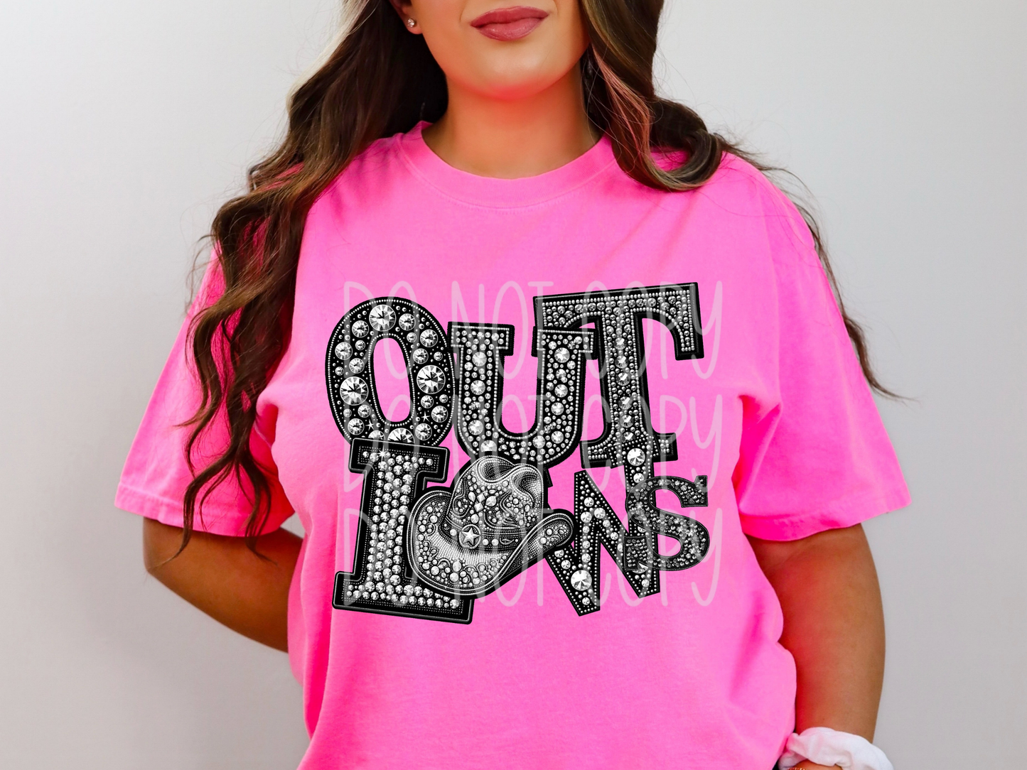Outlaws School Spirit Mascot Rhinestone DTF Transfer - TED1573