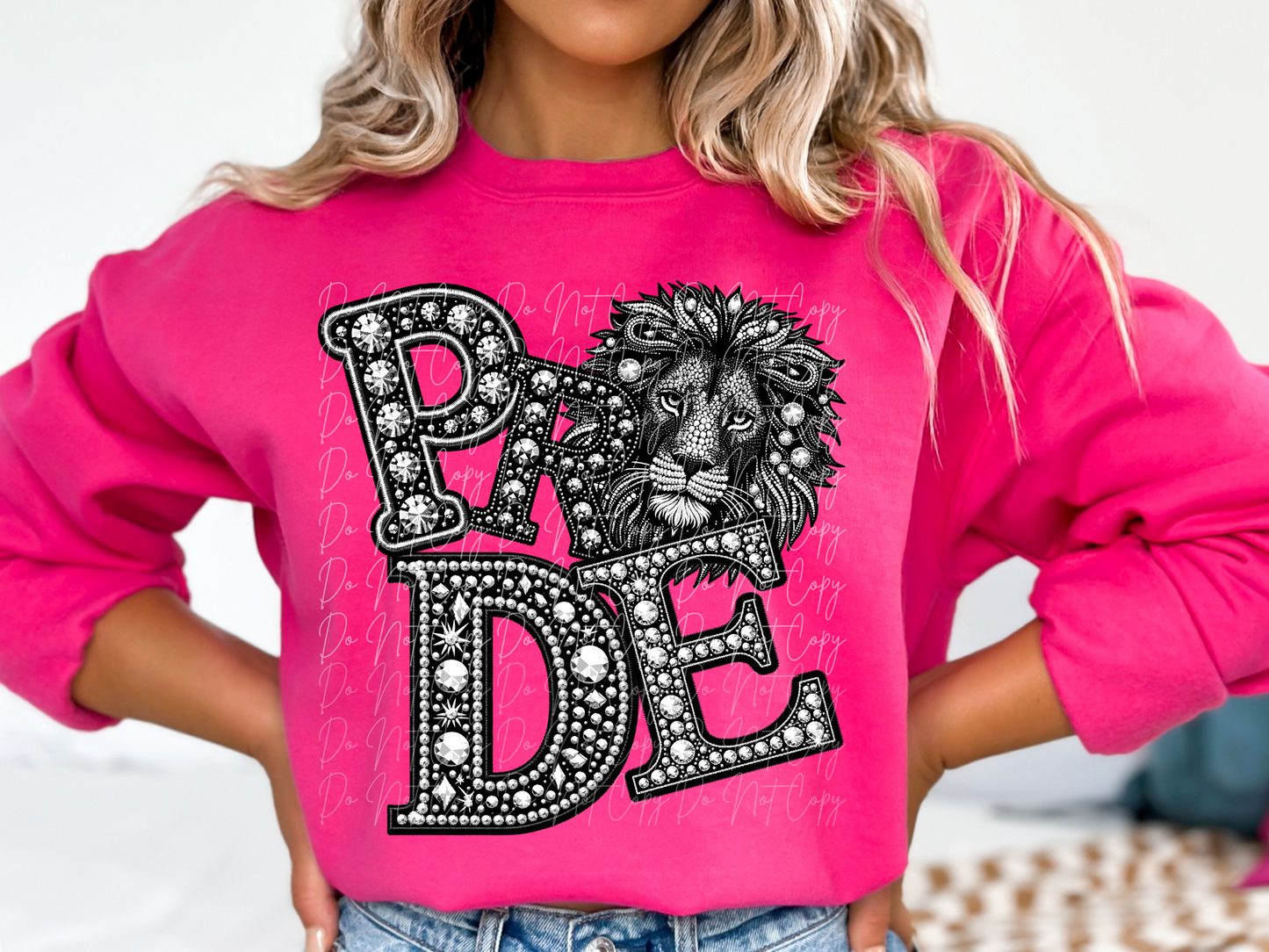 Pride Lion School Spirit Mascot Rhinestone DTF Transfer - TED1578