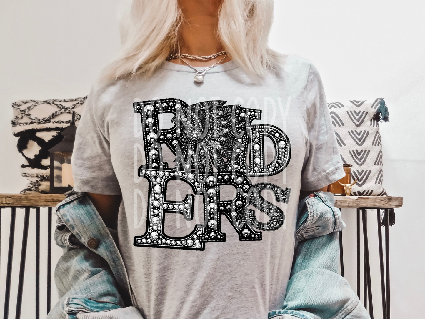 Raiders Headdress School Spirit Mascot Rhinestone DTF Transfer - TED1581