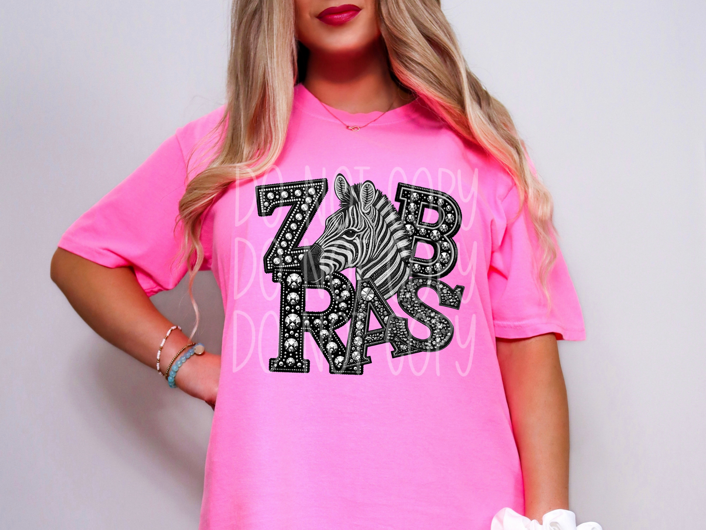 Zebras School Spirit Mascot Rhinestone DTF Transfer - TED1611