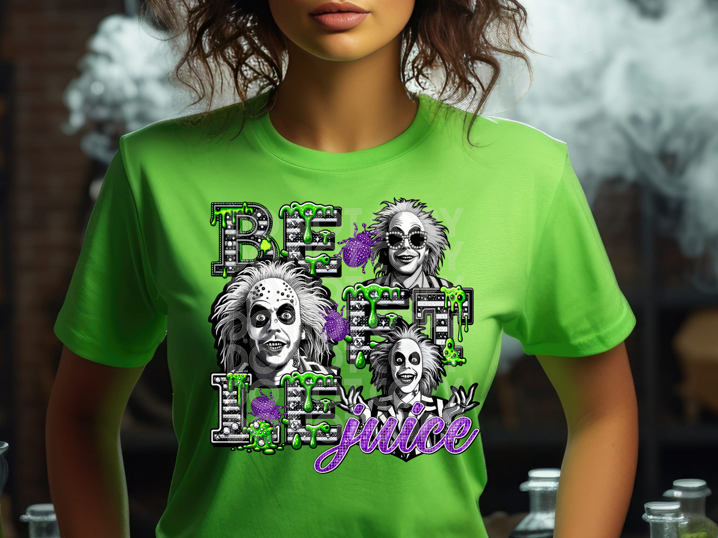 Beetlejuice Rhinestone Halloween DTF Transfer - TED1613