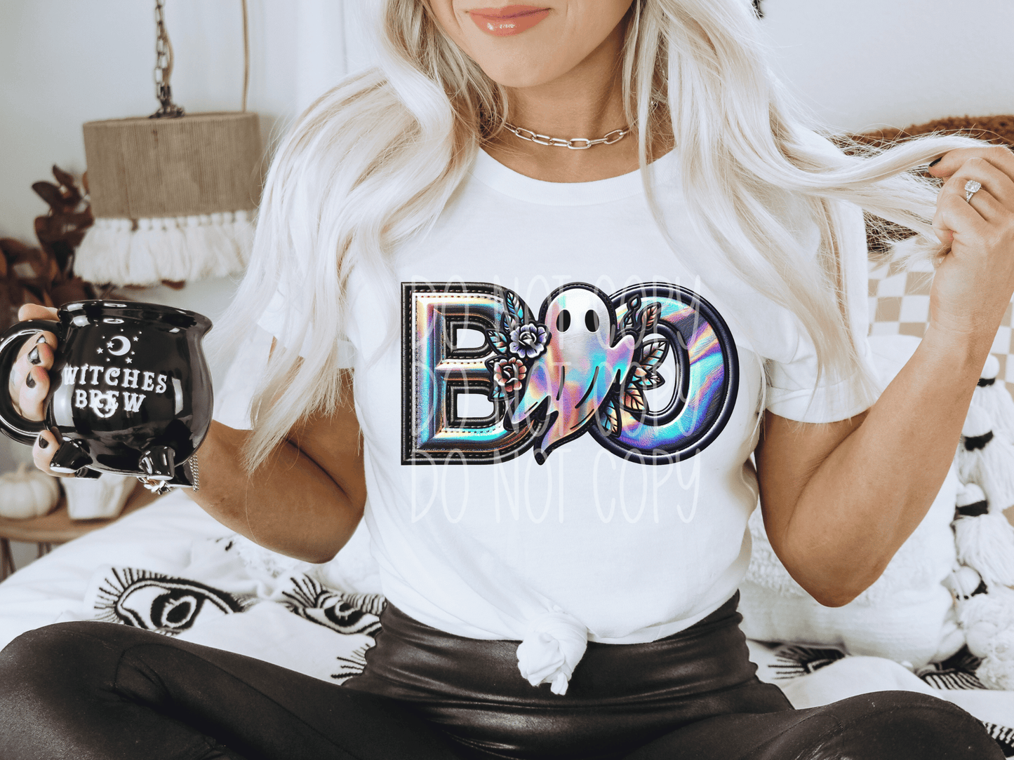 Boo Holographic Halloween DTF Transfer - TED1615