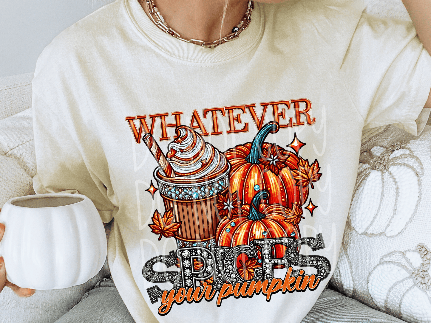 Whatever Spices Your Pumpkin Rhinestone Fall DTF Transfer - TED1622