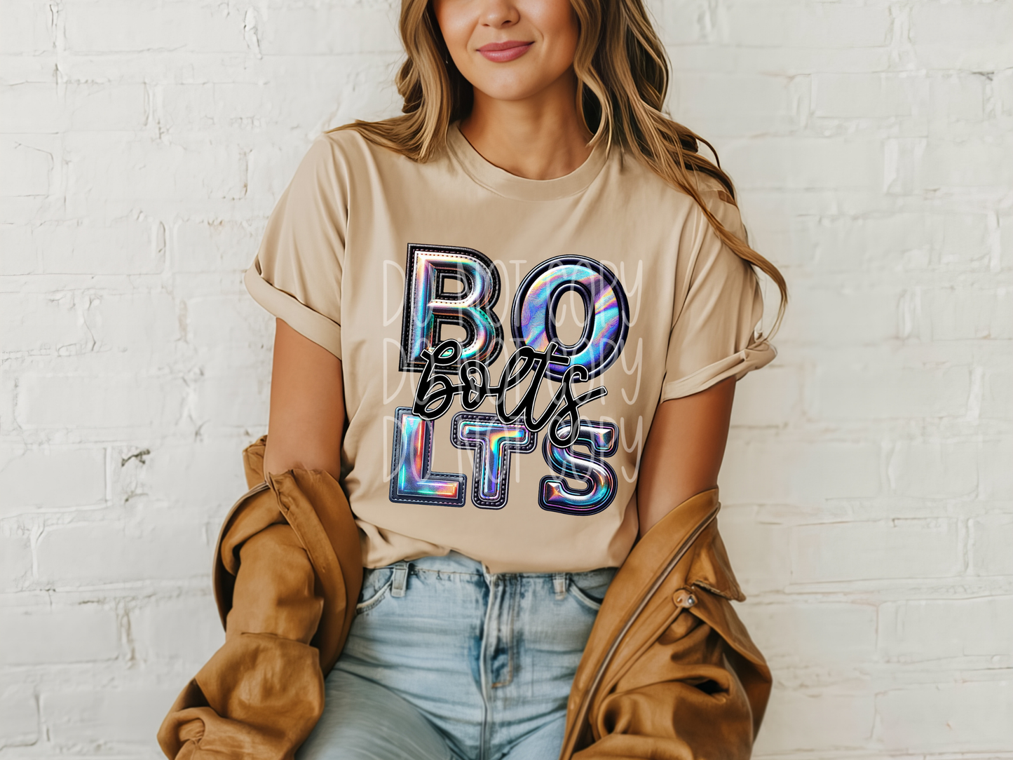 Bolts Holographic School Mascot DTF Transfer - TED1640