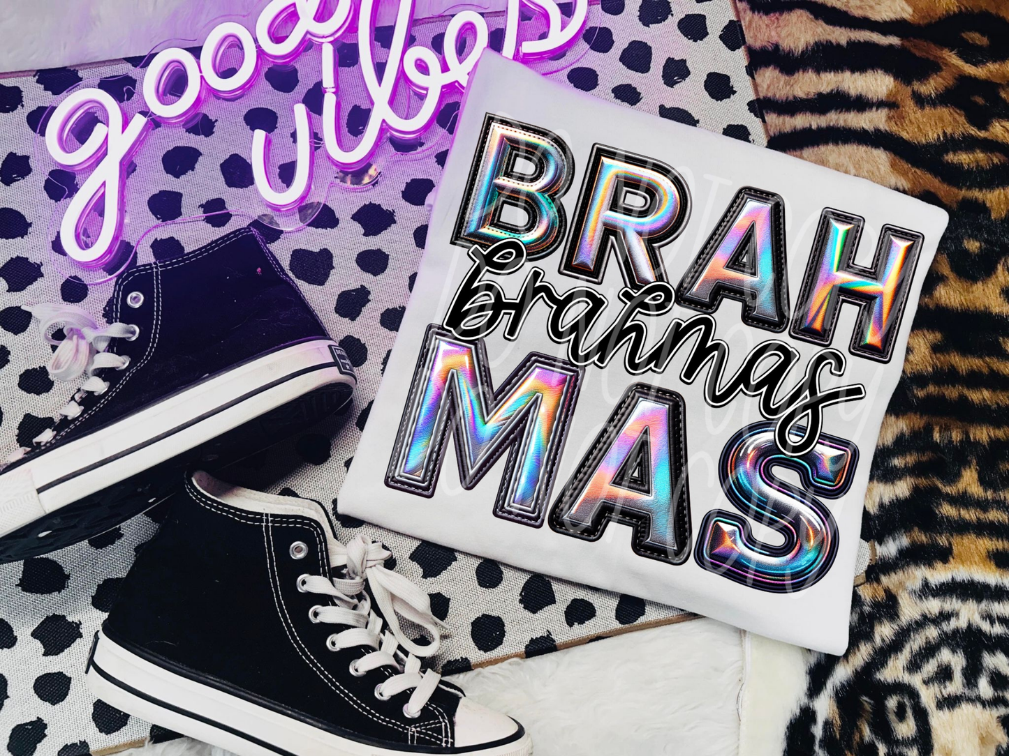 Brahmas Holographic School Mascot DTF Transfer - TED1641