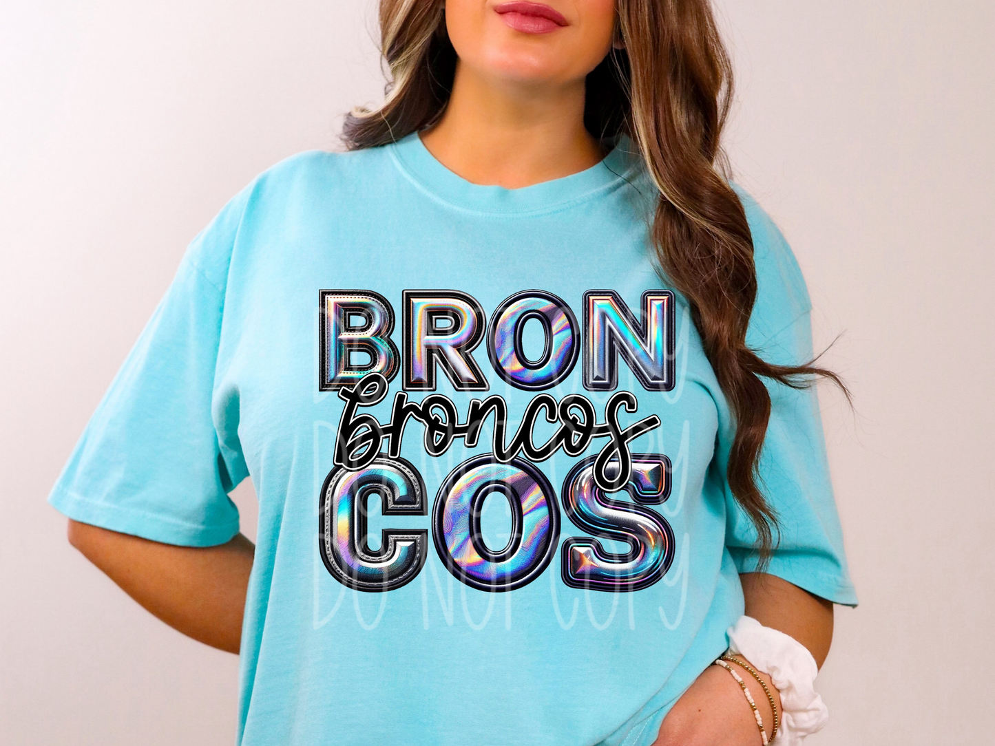 Broncos Holographic School Mascot DTF Transfer - TED1643