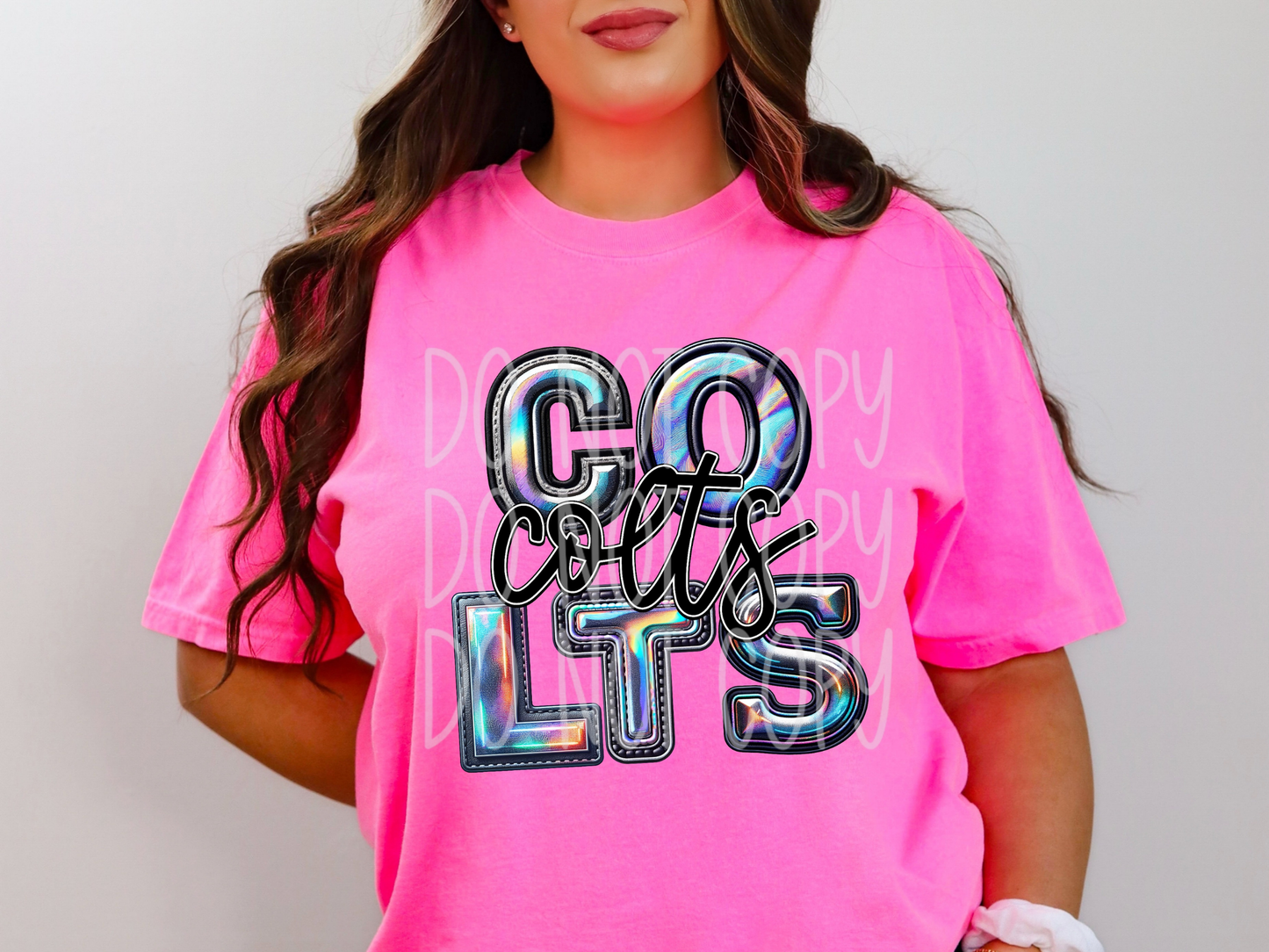 Colts Holographic School Mascot DTF Transfer - TED1653