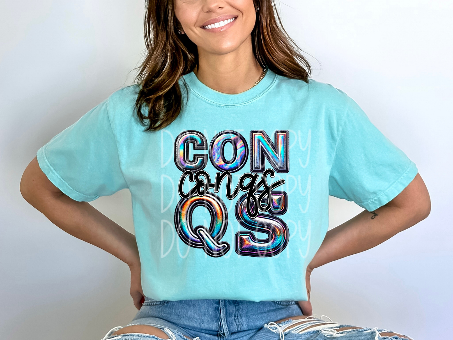 Conqs Holographic School Mascot DTF Transfer - TED1655