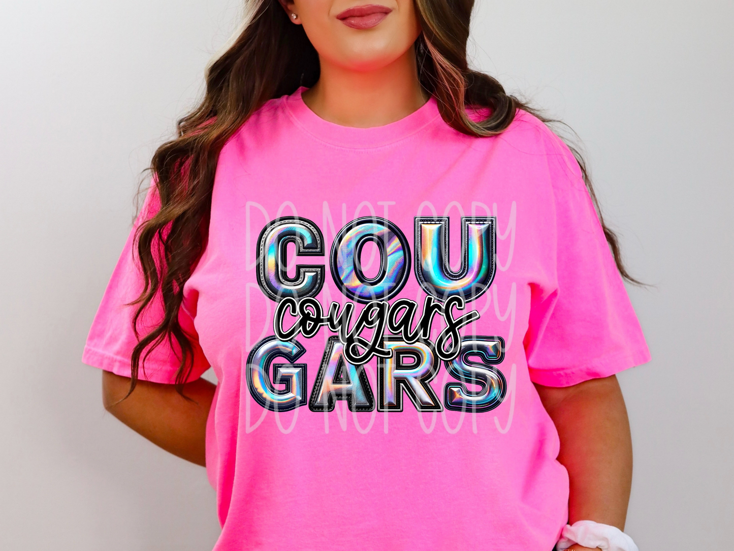 Cougars Holographic School Mascot DTF Transfer - TED1656