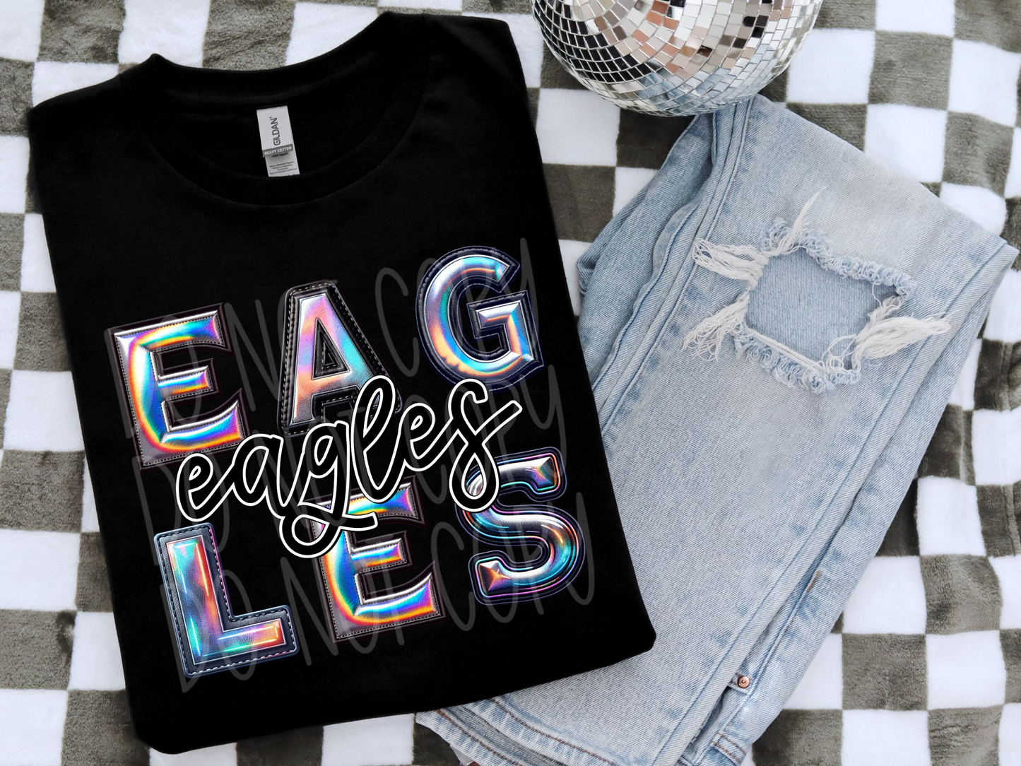 Eagles Holographic School Mascot DTF Transfer - TED1663